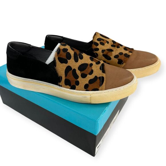 NIB Chocolat Blu‎ MOVE size 9.5 Leopard Calf-Hair Slip-On Sneaker mobwife boho - Picture 9 of 16
